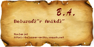 Beluzsár Anikó névjegykártya